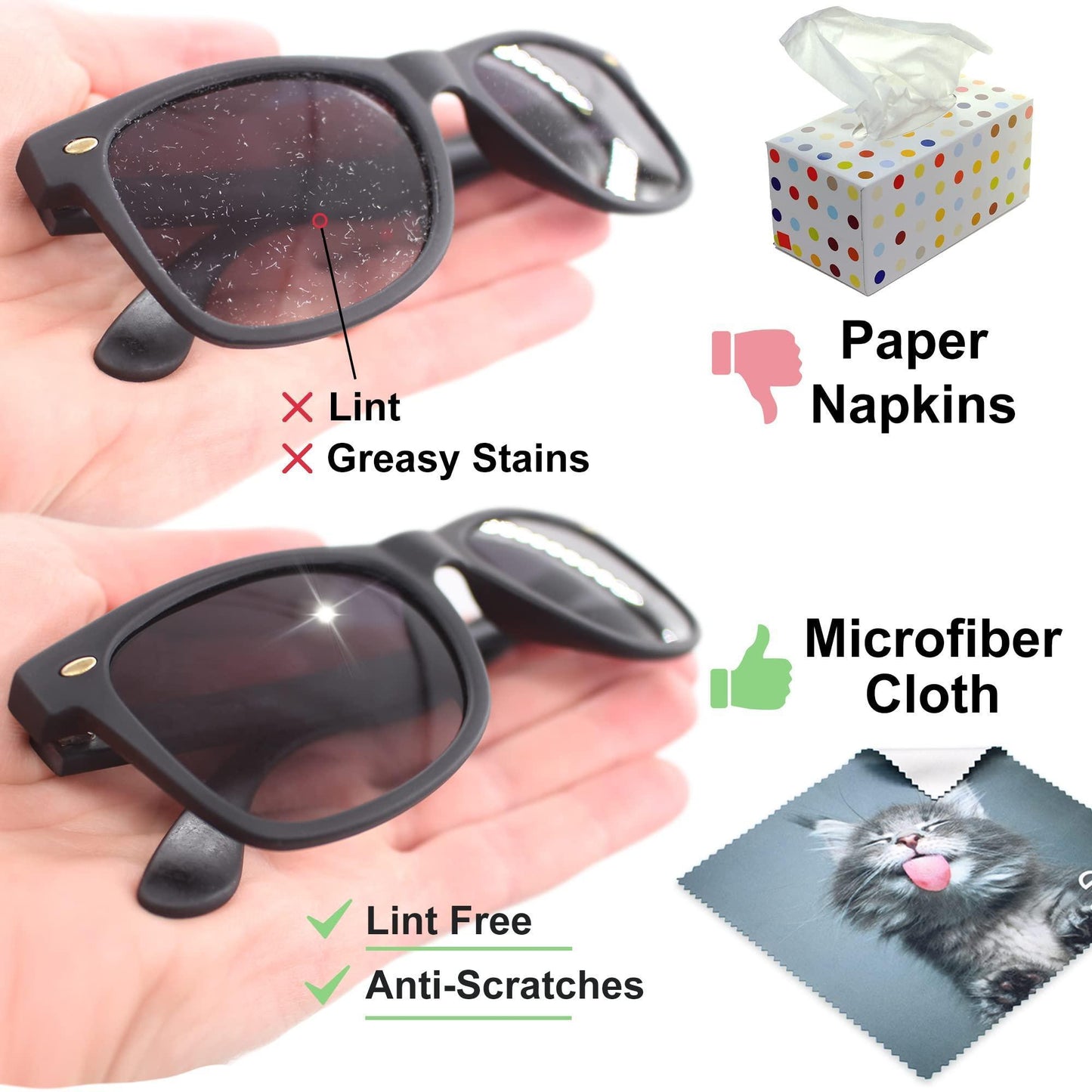 Microfiber Cleaning Cloth for Glasses   Eyeglass Cleaning Cloth   Lens Cleaning