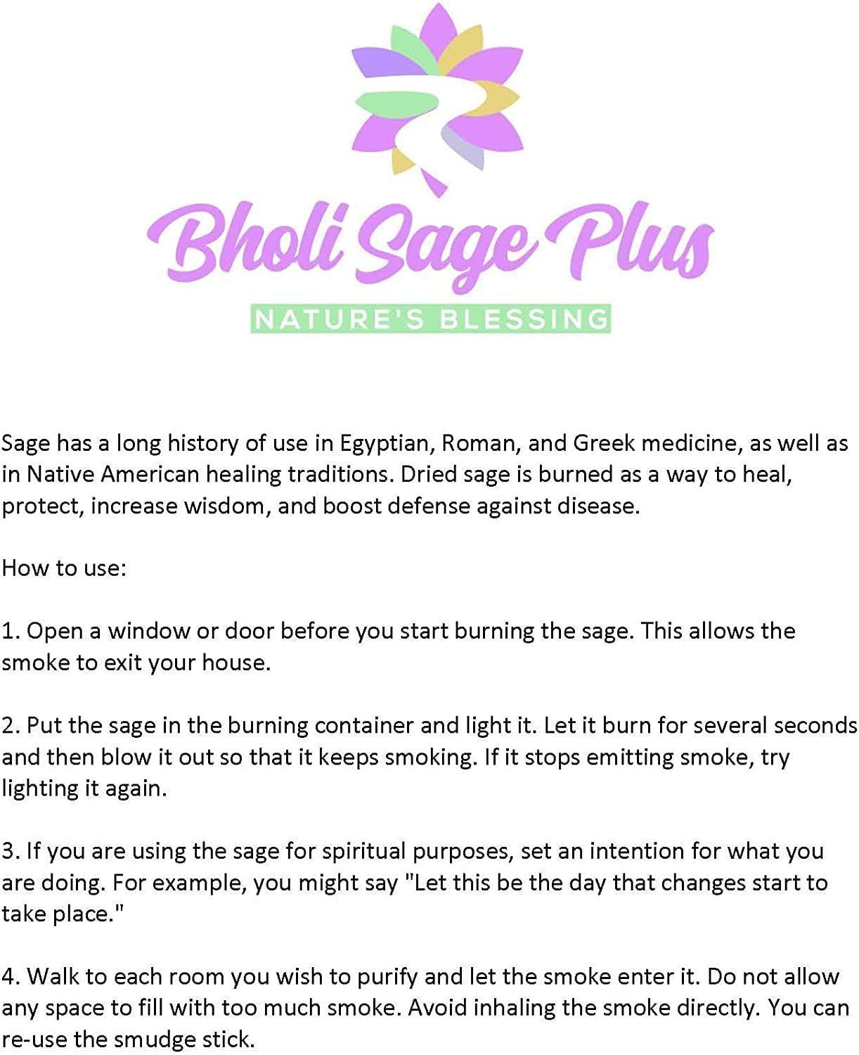 Bholi Sage Plus Sage Smudge kit Rosemary Lavender White Sage Rose with White