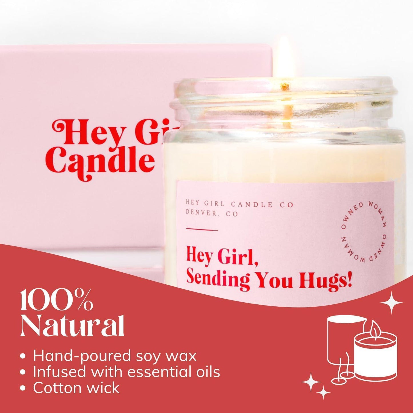 Hug in A Jar Candles Gifts for Women Thinking of You Gift Candles Sweet Fig