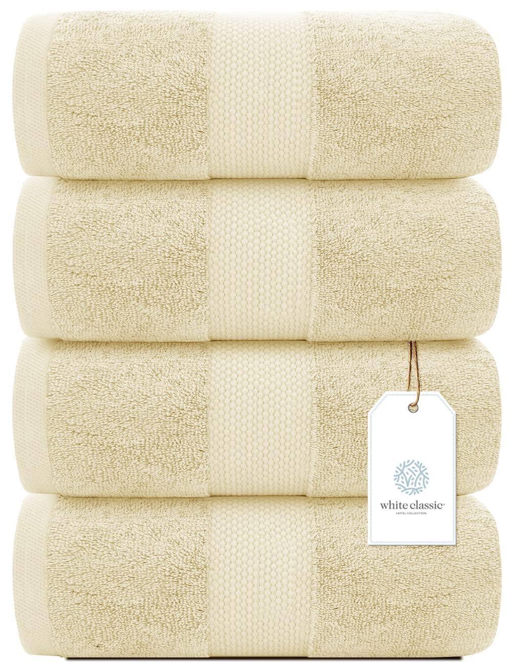 Luxury Bath Towels Set of 4 Large   700 GSM Cotton Ultra Soft Bath Towels 27x54