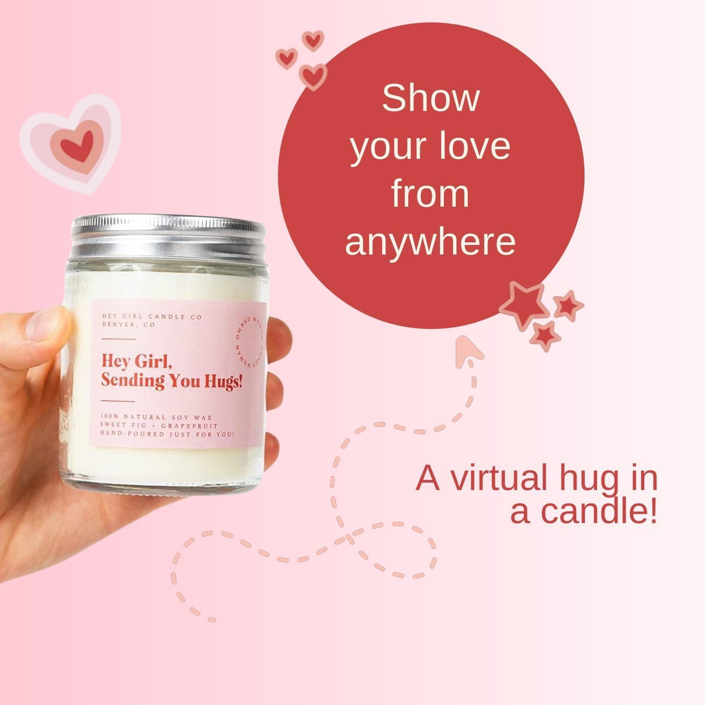 Hug in A Jar Candles Gifts for Women Thinking of You Gift Candles Sweet Fig