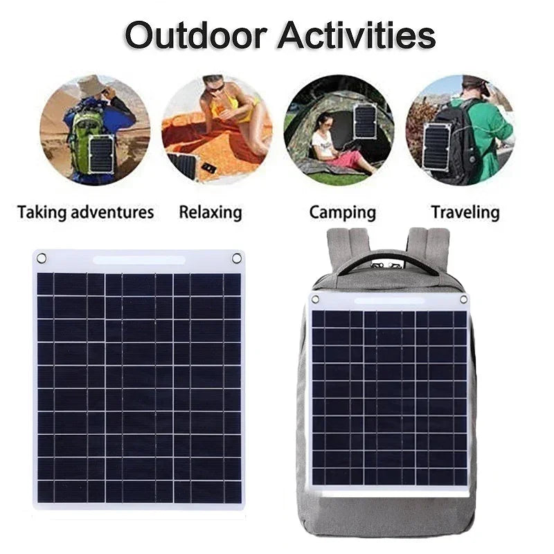 100W Waterproof Solar Panel – 5V Portable Dual USB Solar Charger for Outdoor Camping, Phones & Devices-1