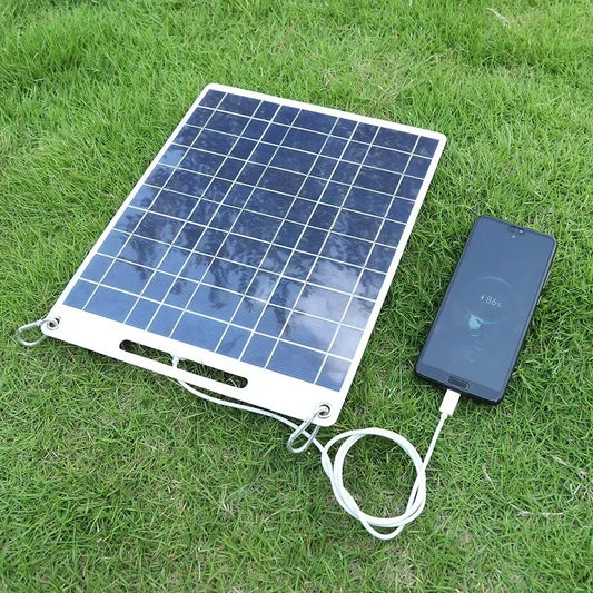 100W Waterproof Solar Panel – 5V Portable Dual USB Solar Charger for Outdoor Camping, Phones & Devices-0