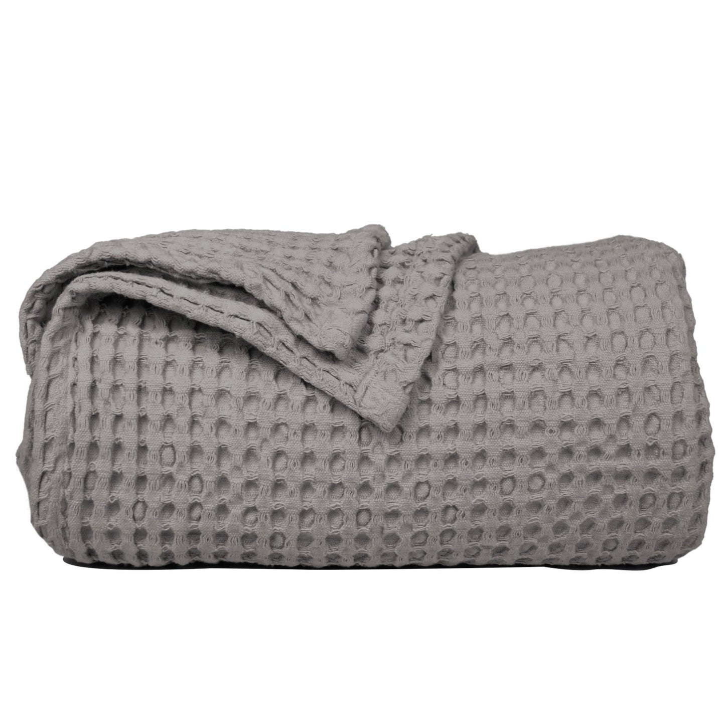 The Fine Living Co. 100% Cotton Waffle Weave Throw Blanket   Lightweight Soft